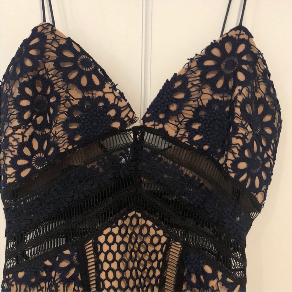 Self Portrait Navy Lace Dress - Picture 4 of 11